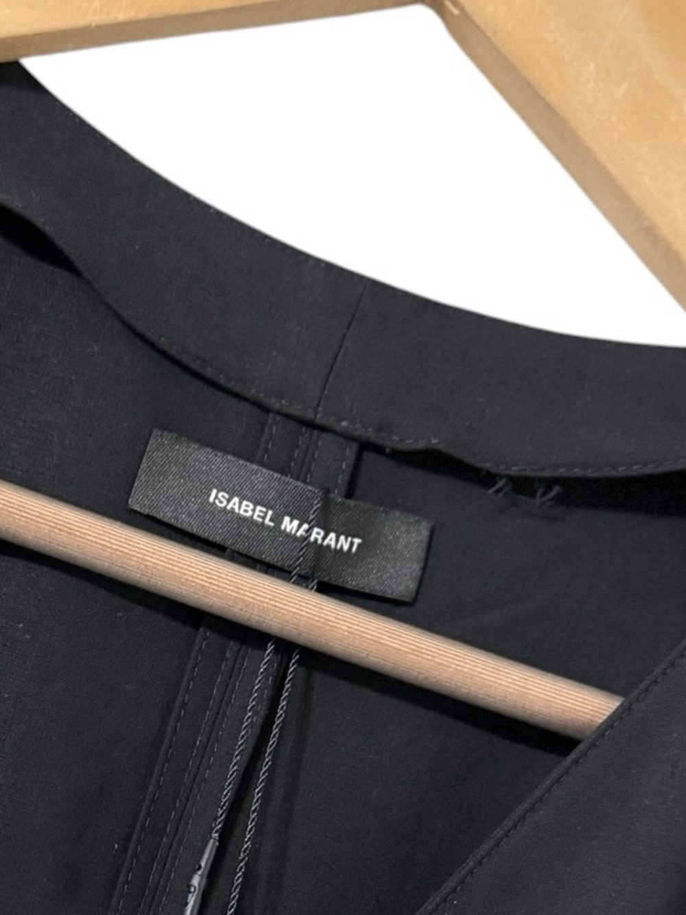 NWT ISABEL MARANT Silabi A-Line V-Neck Long Sleeve Flared Crepe Midi Black Dress - Picture 9 of 12